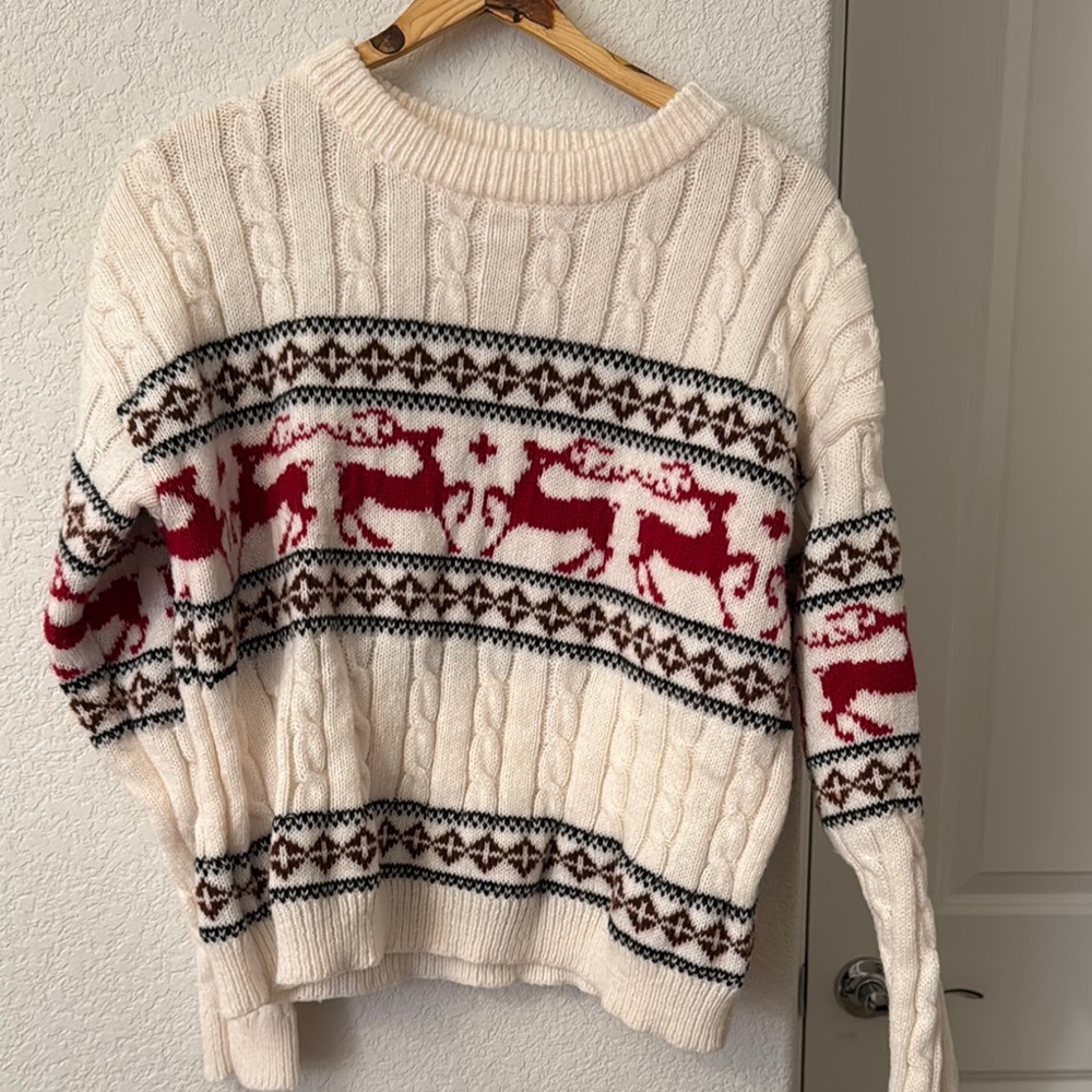 Cozy Cream Reindeer Sweater